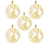 kkjoy 5Pcs Ciondoli di Albero della Vita Fai-da-te per la Creazione di Gioielli e l'Artigianato, Ciondolo in Acciaio Inox per Fare Orecchini Collana (Stile 4)
