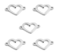 kkjoy 5Pcs Ciondoli di Cuore d'amore Fai-da-te in Acciaio Inox per la Creazione di Gioielli e l'Artigianato, per Fare Orecchini Collana Bracciale(Serie 2) (Stile 2)