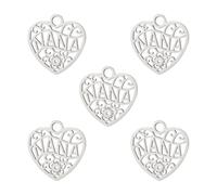 kkjoy 5Pcs Ciondoli di Cuore d'amore Fai-da-te in Acciaio Inox per la Creazione di Gioielli e l'Artigianato, per Fare Orecchini Collana Bracciale (Stile 5)