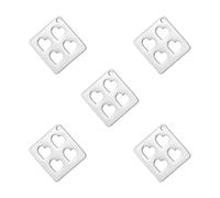 kkjoy 5Pcs Ciondoli di Cuore d'amore Fai-da-te in Acciaio Inox per la Creazione di Gioielli e l'Artigianato, per Fare Orecchini Collana Bracciale (Stile 1)