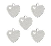 kkjoy 5Pcs Ciondoli di Cuore d'amore Fai-da-te in Acciaio Inox per la Creazione di Gioielli e l'Artigianato, per Fare Orecchini Collana Bracciale (Stile 3)
