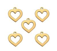 kkjoy 5Pcs Ciondoli di Cuore d'amore Fai-da-te per la Creazione di Gioielli e l'Artigianato, Ciondolo in Acciaio Inox per Fare Orecchini Collana(Serie 2) (Stile 4)