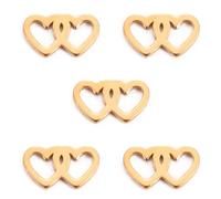 kkjoy 5Pcs Ciondoli di Cuore d'amore Fai-da-te per la Creazione di Gioielli e l'Artigianato, Ciondolo in Acciaio Inox per Fare Orecchini Collana(Serie 2) (Stile 1)