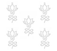 kkjoy 5Pcs Ciondoli Loto Unalome Yoga Fai-da-te in Acciaio Inox per la Creazione di Gioielli e l'Artigianato, per Fare Orecchini Collana Bracciale (Loto Unalome 2)