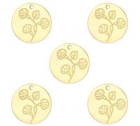 kkjoy 5Pcs Ciondoli Moneta a Disco di Fiore di Nascita Fai-da-te per la Creazione di Gioielli e l'Artigianato, Ciondolo in Acciaio Inox per Fare Orecchini Collana Bracciale (09-Sett-Gloria Mattutina)