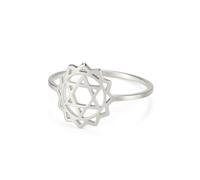 kkjoy Anello 7 Chakra in Acciaio Inossidabile Anello Yoga Energia Guaritrice Spirituale Gioielli da Meditazione per Donna(Chakra del Cuore, Argento, Diametro 17 mm)