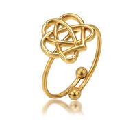 kkjoy Anello con Nodo Celtico d’Amore per Donna Uomo | Anello Regolabile con Nodo Irlandese a Forma di Cuore in Acciaio Inossidabile Gioiello Vintage dal Nodo Celtico Eterno