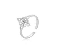kkjoy Anello con Nodo Strega in Acciaio Inox 4 Punte Nodo Celtico Stregoneria Regolabile Anelli Aperti per Donne Ragazze