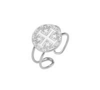 kkjoy Anello Croce di Gerusalemme Regolabile Crociati Croce a Cinque Bracci