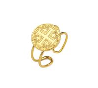 kkjoy Anello Croce di Gerusalemme Regolabile Crociati Croce a Cinque Bracci