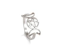 kkjoy Anello della Dea della Luna Tripla in Acciaio Inox Anello Promessa Pentagramma Fase Lunare Magia Wicca Gioielli Regalo Per Donne Ragazze