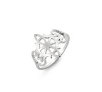 kkjoy Anello Nodo delle Streghe in Acciaio Inox Nodo Magico Quattro Lune Anello Simbolo Pagano Wiccano Nodo Celtico Amuleto di Stregoneria per Donne Signore di Charme