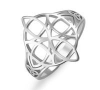 kkjoy Anello Nodo Streghe in Acciaio Inox Anello Nodo Magico Celtico Pagano Simbolo Wiccan Amuleto Stregoneria Gioielli per Donne Affascinanti Signore (Stile 3, Argento, Diametro 21mm)