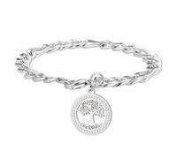 kkjoy Bracciale Albero della Vita in Acciaio Inossidabile Ciondolo Albero Genealogico in Cristallo Gioielli Spirituali Ispirati alla Natura per Donne Uomini(Argento)