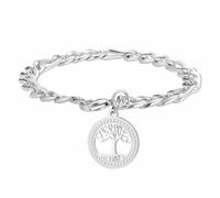 kkjoy Bracciale Albero della Vita in Cristallo Ciondolo Albero Genealogico in Acciaio Inossidabile Gioielli Spirituali Ispirati alla Natura per Uomini Donne(Argento)