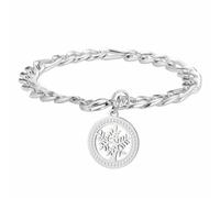 kkjoy Bracciale Albero della Vita in Cristallo Ciondolo Albero Genealogico in Acciaio Inossidabile Gioielli Spirituali Ispirati alla Natura per Donne Uomini(Argento)