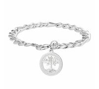 kkjoy Bracciale Albero della Vita in Cristallo in Acciaio Inossidabile Ciondolo Albero Genealogico Gioielli Spirituali Ispirati alla Natura per Donne Uomini(Argento)
