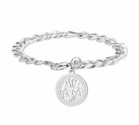 kkjoy Bracciale Albero della Vita Pentagramma in Cristallo in Acciaio Inossidabile Ciondolo Albero Genealogico Gioielli Spirituali Ispirati alla Natura per Donne e Uomini(Argento)