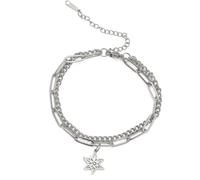 kkjoy Bracciale con Fiore del Nascita in Acciaio Inossidabile Ciondolo con Fiore del Compleanno Gioielli per Donne Affascinanti Signore(03-Mar-Giunchiglia-2)