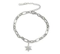 kkjoy Bracciale con Fiore del Nascita in Acciaio Inossidabile Ciondolo con Fiore del Compleanno Gioielli per Donne Affascinanti Signore(03-Mar-Giunchiglia-1)