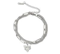 kkjoy Bracciale con Fiore del Nascita in Acciaio Inossidabile Ciondolo con Fiore del Compleanno Gioielli per Donne Affascinanti Signore(06-Giu-Caprifoglio-2)