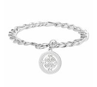 kkjoy Bracciale con Nodo delle Streghe in Cristallo Ciondolo con Simbolo Magico Celtico Wiccan in Acciaio Inossidabile Amuleto di Stregoneria Gioielli per Donna Uomo(Argento)
