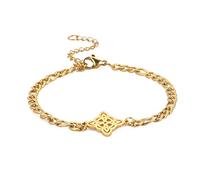 kkjoy Bracciale con Nodo Strega in Acciaio Inox 4 Punte Nodo Celtico Stregoneria Regolabile Bracciale per Donne Ragazze