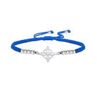 kkjoy Bracciale di Corda Regolabile del Nodo delle Streghe in Acciaio Inox Nodo Celtico Triangolo Simbolo Wiccan Nodo Magico Amuleto di Stregoneria per Donne Affascinante Signore (Blu-Argento)