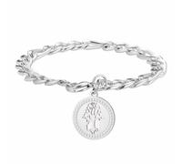 kkjoy Bracciale Hamsa Albero della Vita Mano di Fatima in Cristallo in Acciaio Inossidabile Ciondolo Albero Genealogico Gioielli Spirituali Ispirati alla Natura per Donne e Uomini(Argento)