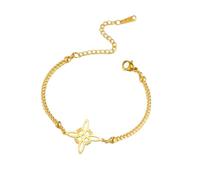 kkjoy Bracciale Nodo delle Streghe con Cavo Intrecciato in Acciaio Inox Simbolo L'infinito Magico Wiccan Amuleto di Stregoneria Gioielli per Donne Uomini(Oro)
