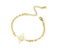 kkjoy Bracciale Nodo delle Streghe con Giunture in Bambù in Acciaio Inox Simbolo L'infinito Magico Wiccan Amuleto di Stregoneria Gioielli per Donne Uomini(Oro)