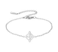 kkjoy Bracciale Nodo delle Streghe in Acciaio Inox Bracciale Nodo Triangolo Celtico Simbolo Wiccan Nodo Magico Amuleto di Stregoneria per Donne Affascinante Signore (Argento)