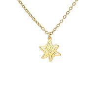 kkjoy Collana con Fiore del Nascita in Acciaio Inossidabile Pendente con Fiore del Compleanno Gioielli per Donne Affascinanti(03-Mar-Giunchiglia-1, Oro)