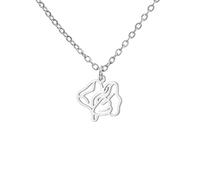 kkjoy Collana con Fiore del Nascita in Acciaio Inossidabile Pendente con Fiore del Compleanno Gioielli per Donne Affascinanti(04-Apr-Pisello-1, Argento)