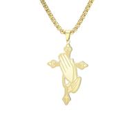 kkjoy Collana Croce Mani Giunte Gioielli Retrò Religiosi Cristiani