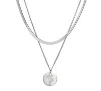 kkjoy Collana Fiore del Compleanno in Acciaio Inossidabile Pendente con Fiore del Nascita Gioielli per Donne Affascinanti(03-Mar-Jonquille, Argento)