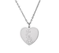kkjoy Collana Pendente con Fiore del Nascita in Acciaio Inossidabile Gioielli Fiore del Compleanno per Donne Affascinanti(05-Mag-Biancospino-Forma di Cuore, Argento)