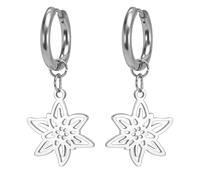 KKJOY Orecchini con Fiore del Nascita in Acciaio Inossidabile Orecchini a Cerchio con Fiori del Compleanno Gioielli per Donne Affascinanti(03-Mar-Giunchiglia-2)