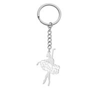 kkjoy Portachiavi Ballerina in Acciaio Inox Ciondolo Balletto Ballerina Portachiavi Borsa Accessori Per Donne Amanti della Danza (Stile 5, Argento)