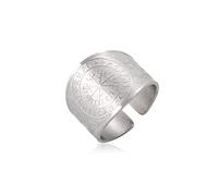 kkjoy Vichingo Vegvisir 24 Rune Anello a Banda Larga in Acciaio Inox Corvo di Odino Mitologia Norrena Anelli da Dito Aperti Regolabili Magia Talismano Gioielli per Uomini Donne