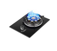 KKJPL Cucina A Gas 1 Bruciatore, 7,2 KW, 9 cavità Fuoco Alto, Supporto Pentola in Ghisa in Vetro Temperato Nero, Dispositivo di Protezione Contro Lo Spegnimento Accidentale della Fiamma(NG)