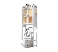 KKJPL Mensola Portaoggetti Sopra Il WC,mensola Portaoggetti For Il Bagno Con Ante,unità Portaoggetti Stabile For Lavatrice, Salvaspazio For Il Bagno Della Lavanderia(White,169x71x26cm)