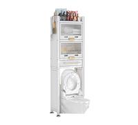 KKJPL Mensola Portaoggetti Sopra Il WC,mensola Portaoggetti For Il Bagno Con Ante,unità Portaoggetti Stabile For Lavatrice, Salvaspazio For Il Bagno Della Lavanderia(White,179x70x25cm)