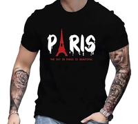 KKKttttSE223 Paris Eiffel Tower T-Shirt Black S