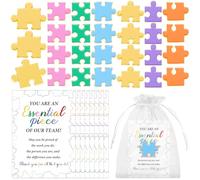 Kklolai Set di 24 spille da bavero con puzzle per dipendenti del mese, biglietti di ringraziamento, spille ispiratrici, regali di buona fortuna per studenti e colleghi del personale