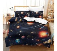 KKLOSDXERT Galaxy Set Di Biancheria Da Letto Con Stampa 3D Copripiumino Copripiumino Stampato Con Cerniera Per Bambini Copriletto Per Adulti Biancheria Da Letto King（220x240cm）