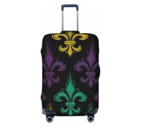 KKLWEGU 3D Fleur De Lis Mardi Gras Copertura per bagagli Elasticizzata Lavabile Valigie Protector Copertura per Valigie Antigraffio Manica Elastica per Valigie Protezione per Bagagli Adatto a 45-81 cm