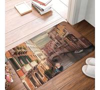 KKLWEGU Bellissimo zerbino in flanella con vista sul canale di Venezia, 40,6 x 61 cm, antiscivolo, morbido, lavabile, assorbente, tappetino da bagno, tappeto per interni ed esterni, per cucina, camera