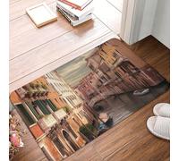 KKLWEGU Bellissimo zerbino in flanella con vista sul canale di Venezia, 40,6 x 61 cm, antiscivolo, morbido, lavabile, assorbente, tappetino da bagno, tappeto per interni ed esterni, per cucina, camera