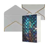 KKLWEGU Biglietto di auguri 3D con motivo a squame di drago magico con buste Thinking of You, biglietto di auguri di buon compleanno, invito a matrimonio, biglietti vuoti per tutte le occasioni, 10,2